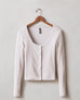 Women's Luxe Rib Square Neck Cardigan - Ashes of Roses